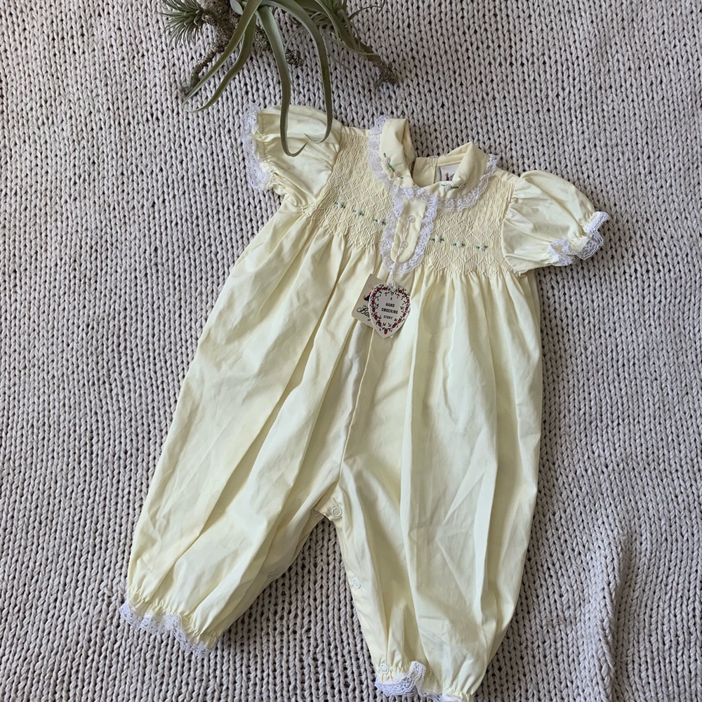 Vintage baby yellow romper